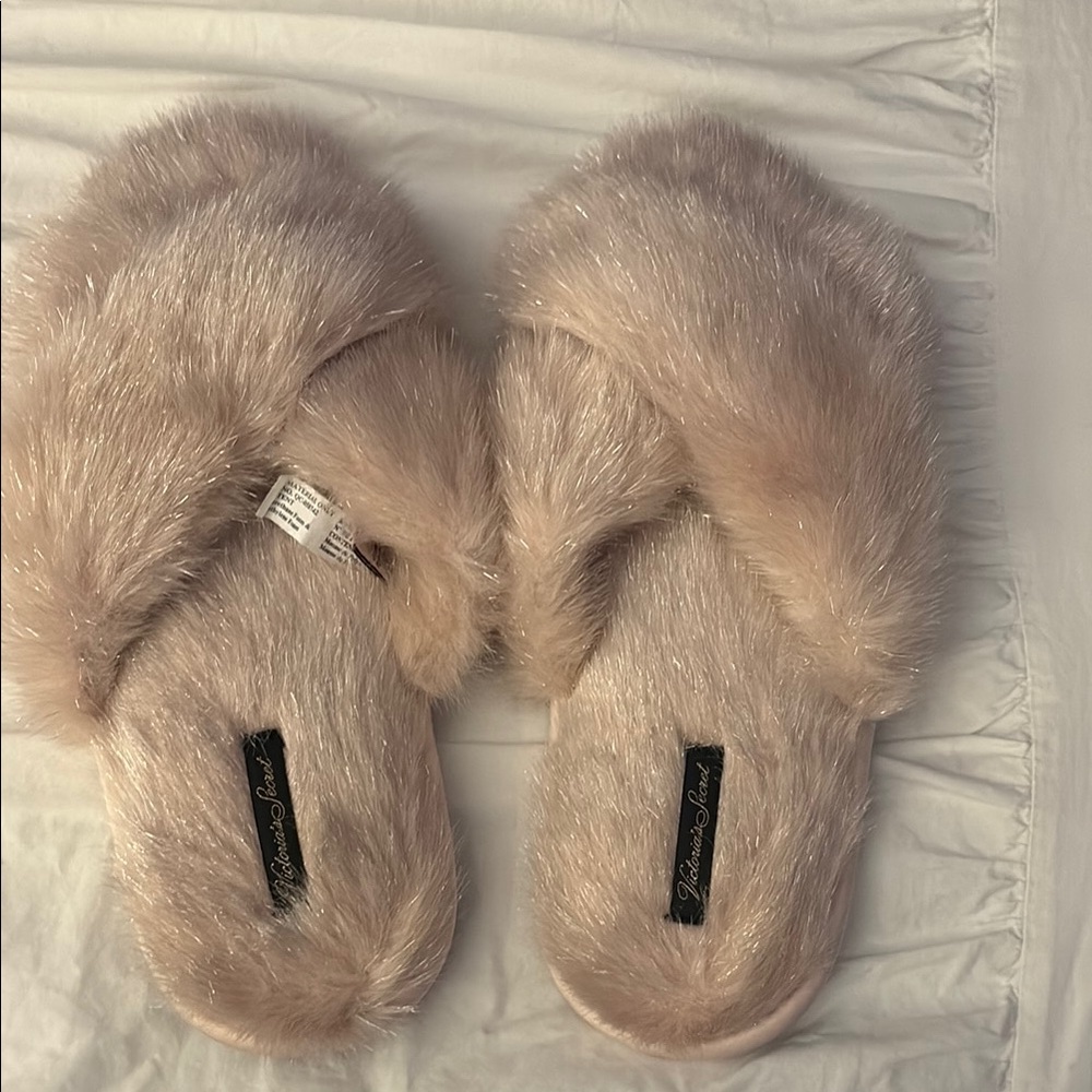 Victoria's Secret blush pink Plush Slippers for Cozy Comfort